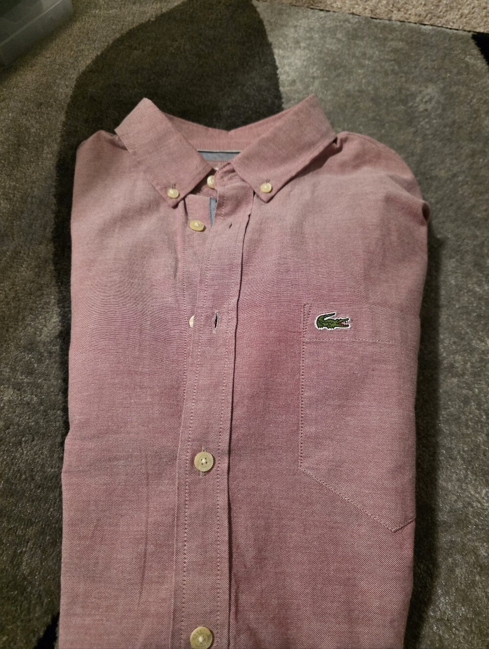 Lacoste Men's Button-Down Shirt in Dusty Pink